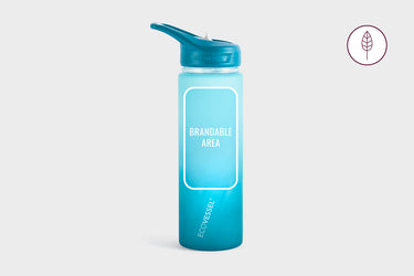 Reusable water bottle with a brandable area from Ecovessel